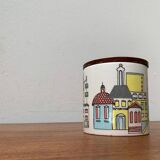 German ceramic box or mid-century biscuit jar with a teak lid by SMF Schramberg Keramik, 1960s