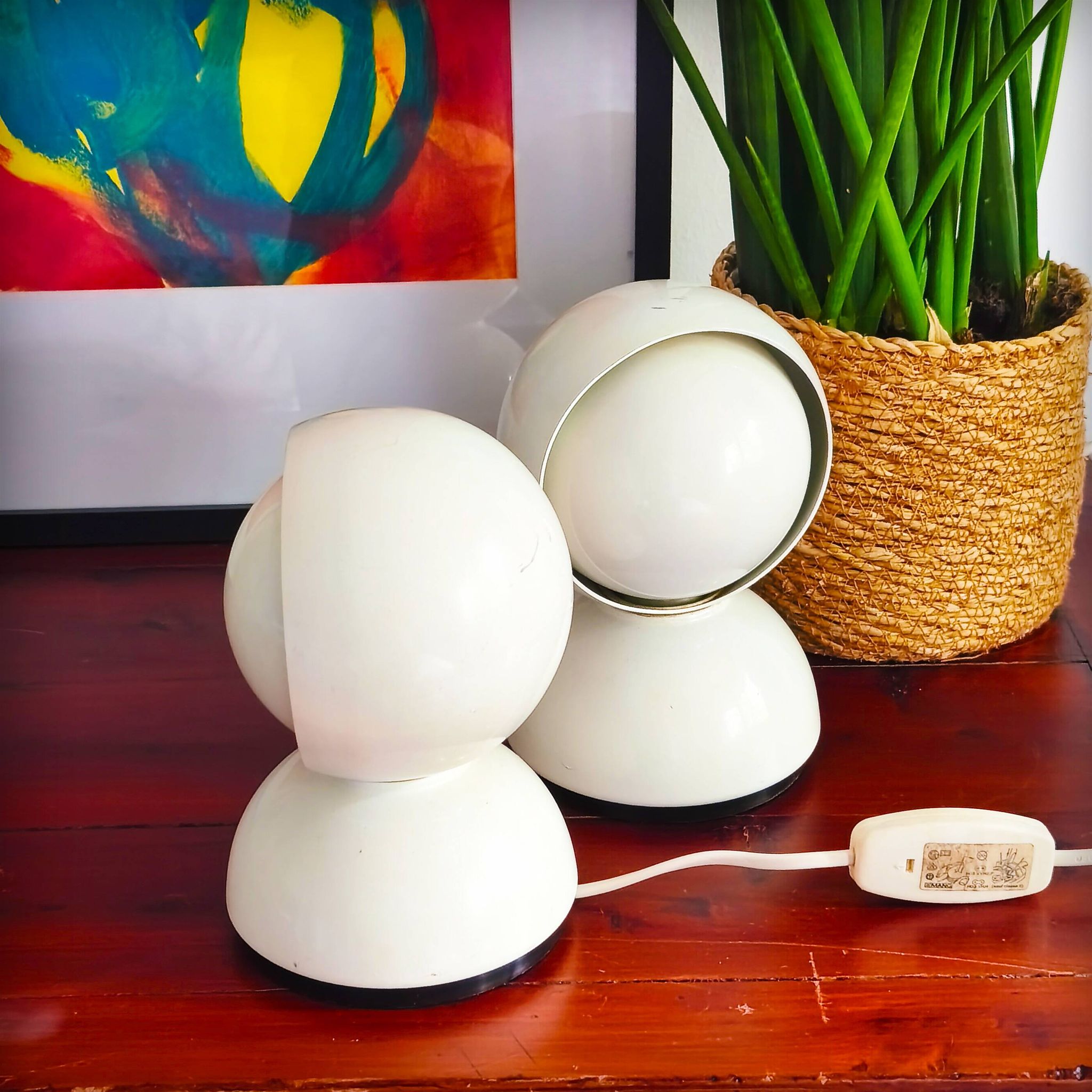 Pair of Eclisse lamps by Vico Magistretti for Artemide, Italy, 1965.