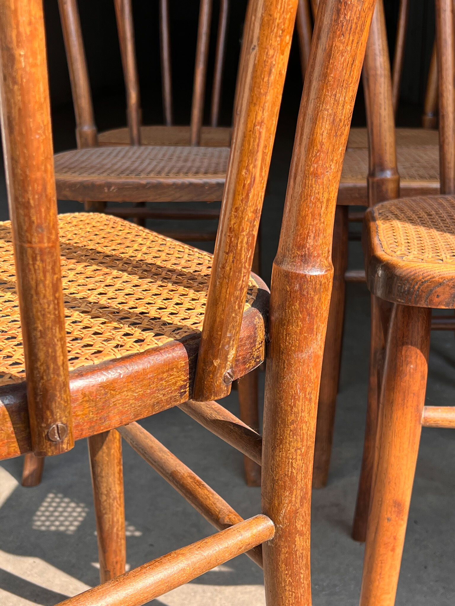 6 chairs bistro old cannage