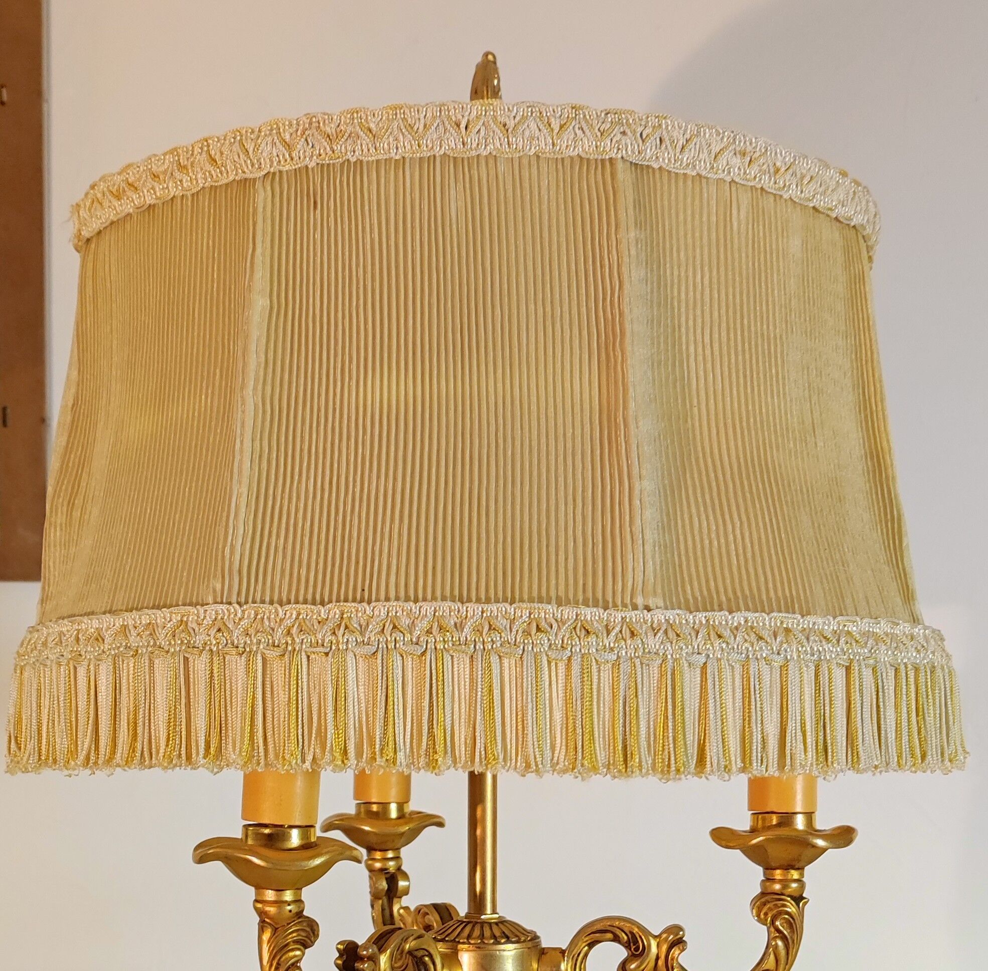 3-burner hot water bottle lamp, gilded bronze & onyx