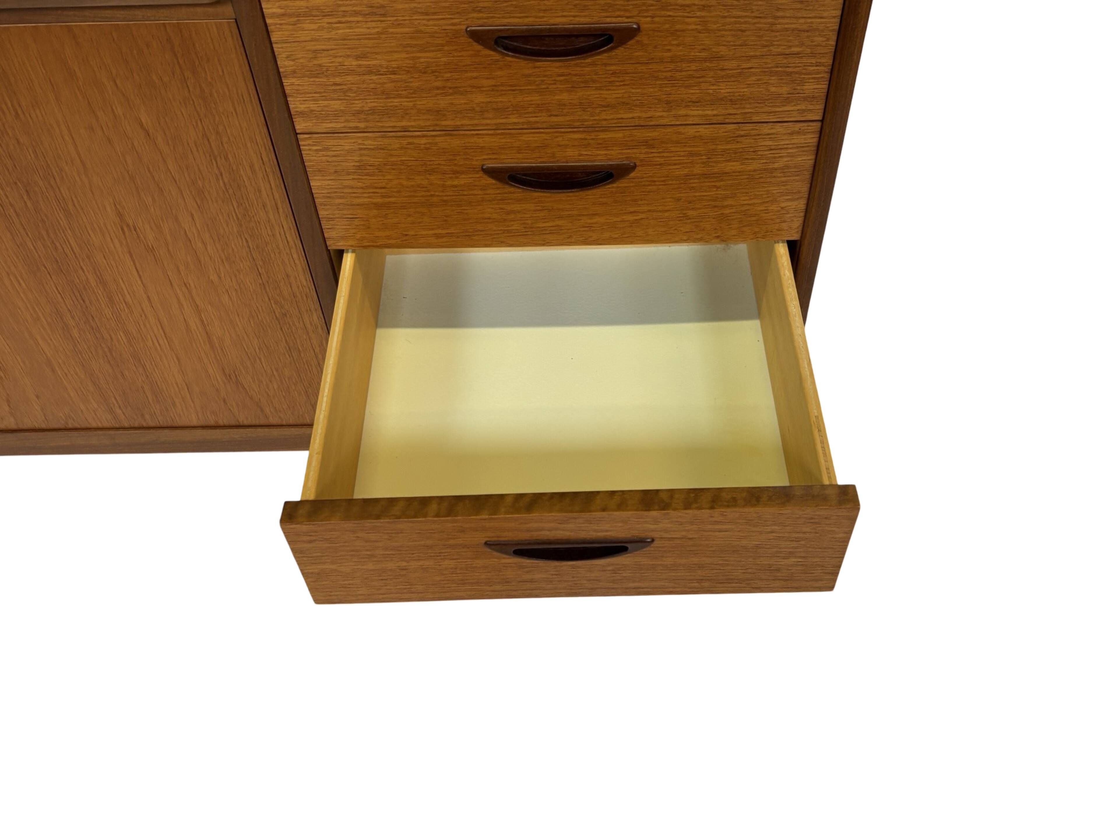 Vintage teak wall cabinet bookcase workplace Danish Design 60's
