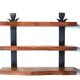 Etagère murale en bois et fer forgé, années 70