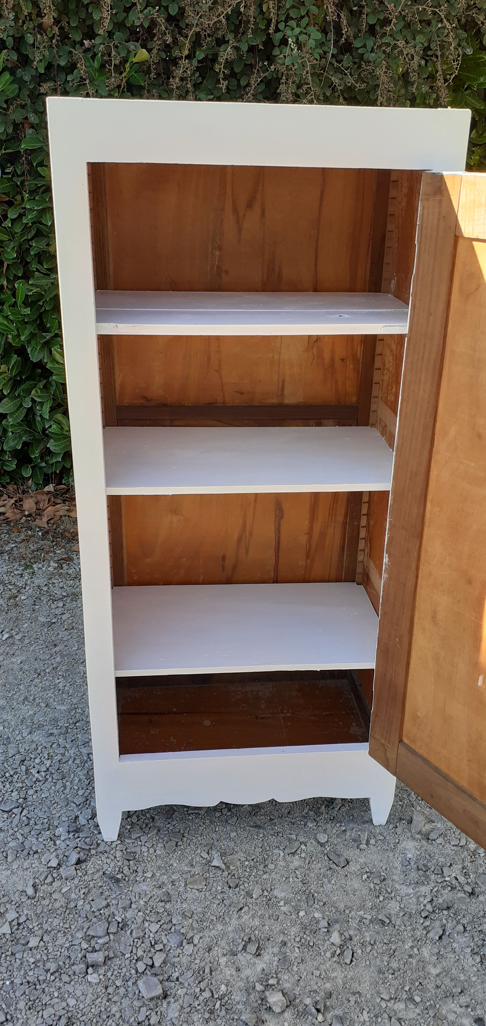 Armoire parisienne 1 porte 3 étagères blanc