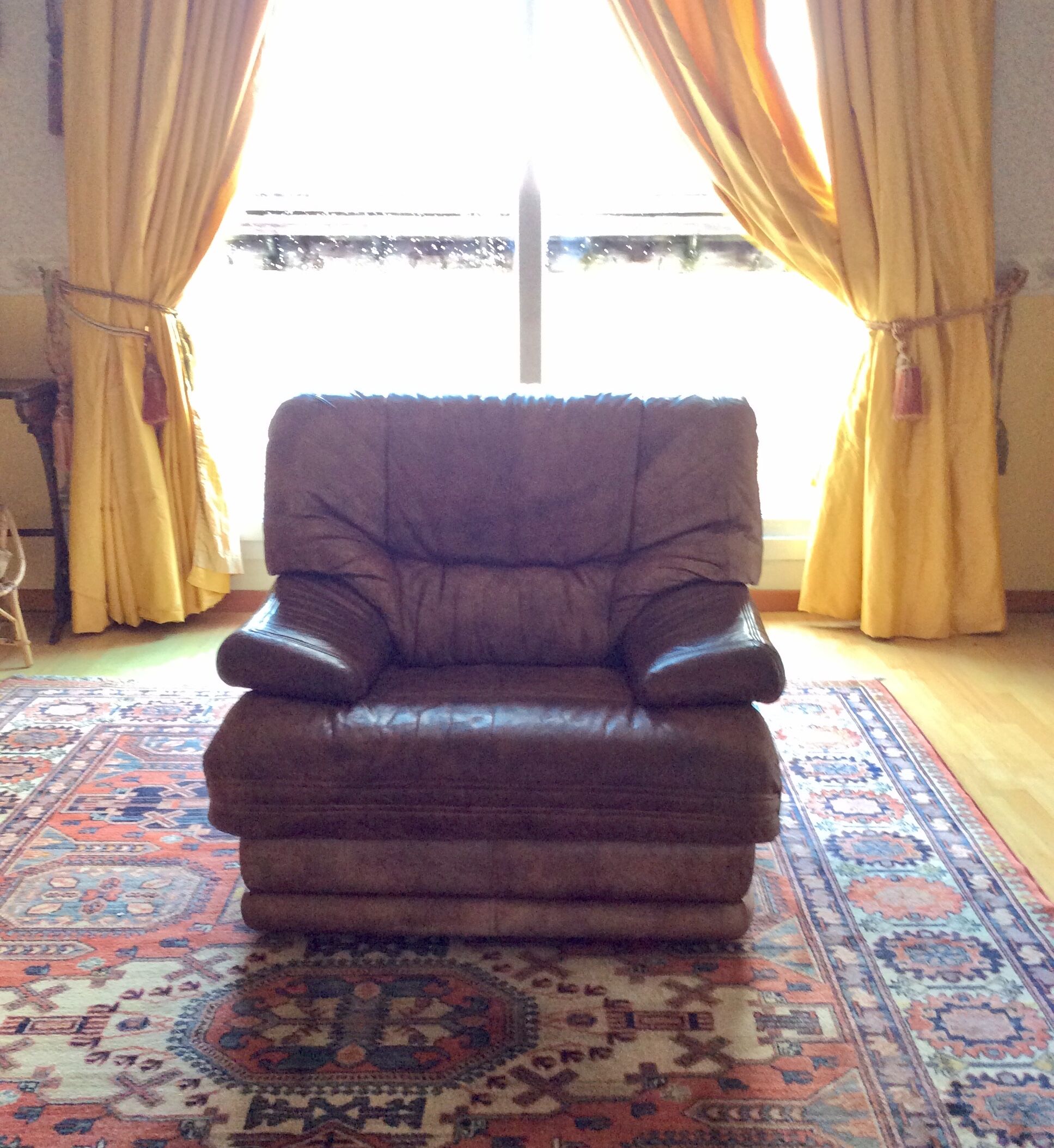 Vintage brown leather armchair