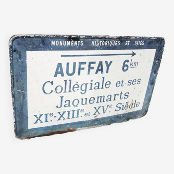 Ancienne Plaque des Monuments Historiques & Sites : Auffay