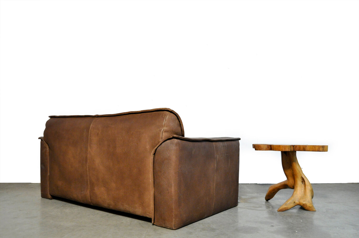 Neck leather 2-seater sofa by Hugo de Ruiter for Leolux, 1970s Netherlands