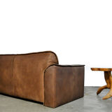Neck leather 2-seater sofa by Hugo de Ruiter for Leolux, 1970s Netherlands