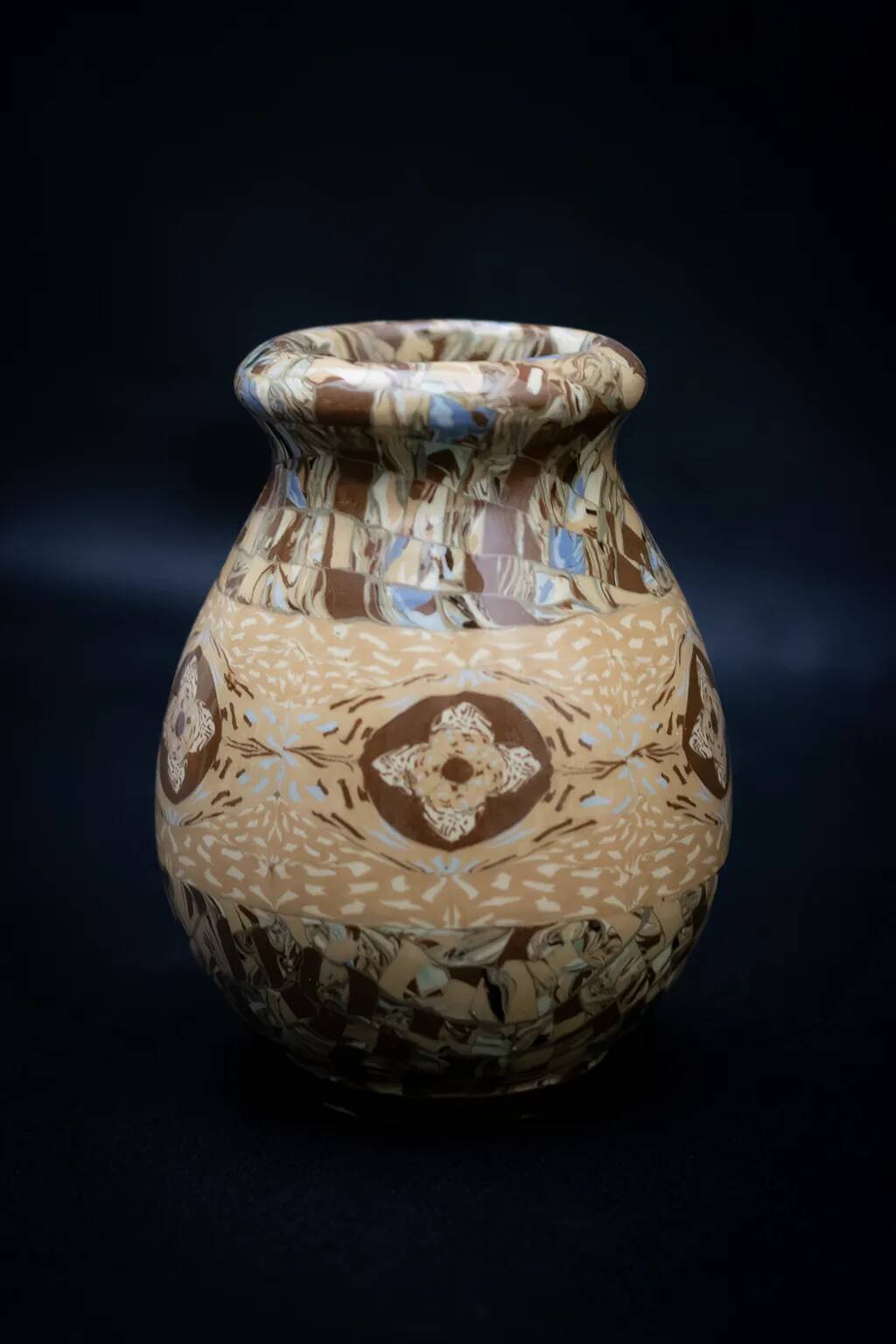 Vase Gerbino en terre mêlée à nuances beiges