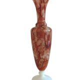 Rococo Revival Opaline Glass Vase by Stelvia, Hand-Blown, Italy, 1950s