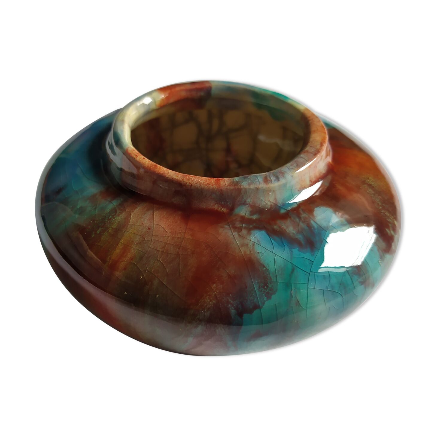 Vase boule craquelé