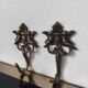 Vintage brass wall hooks / coat hooks Cherubs Baroque