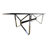 Smoked glass and chrome table design – 1970s Italian style