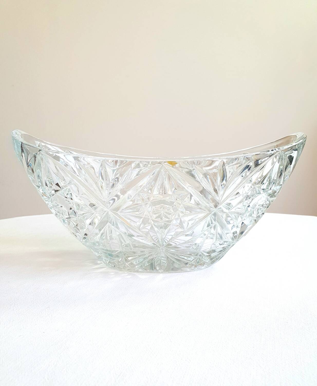 Large Bohemian crystal bowl, 1960s