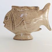 Vintage fish-shaped pot, French ceramic, 1960s