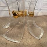 Table Lys en plexiglas et métal doré, 1970