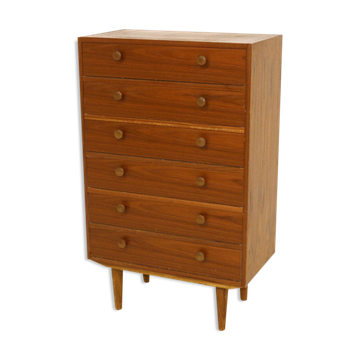 Commode-chiffonnier "Tallboy" en noyer, Suède, 1960