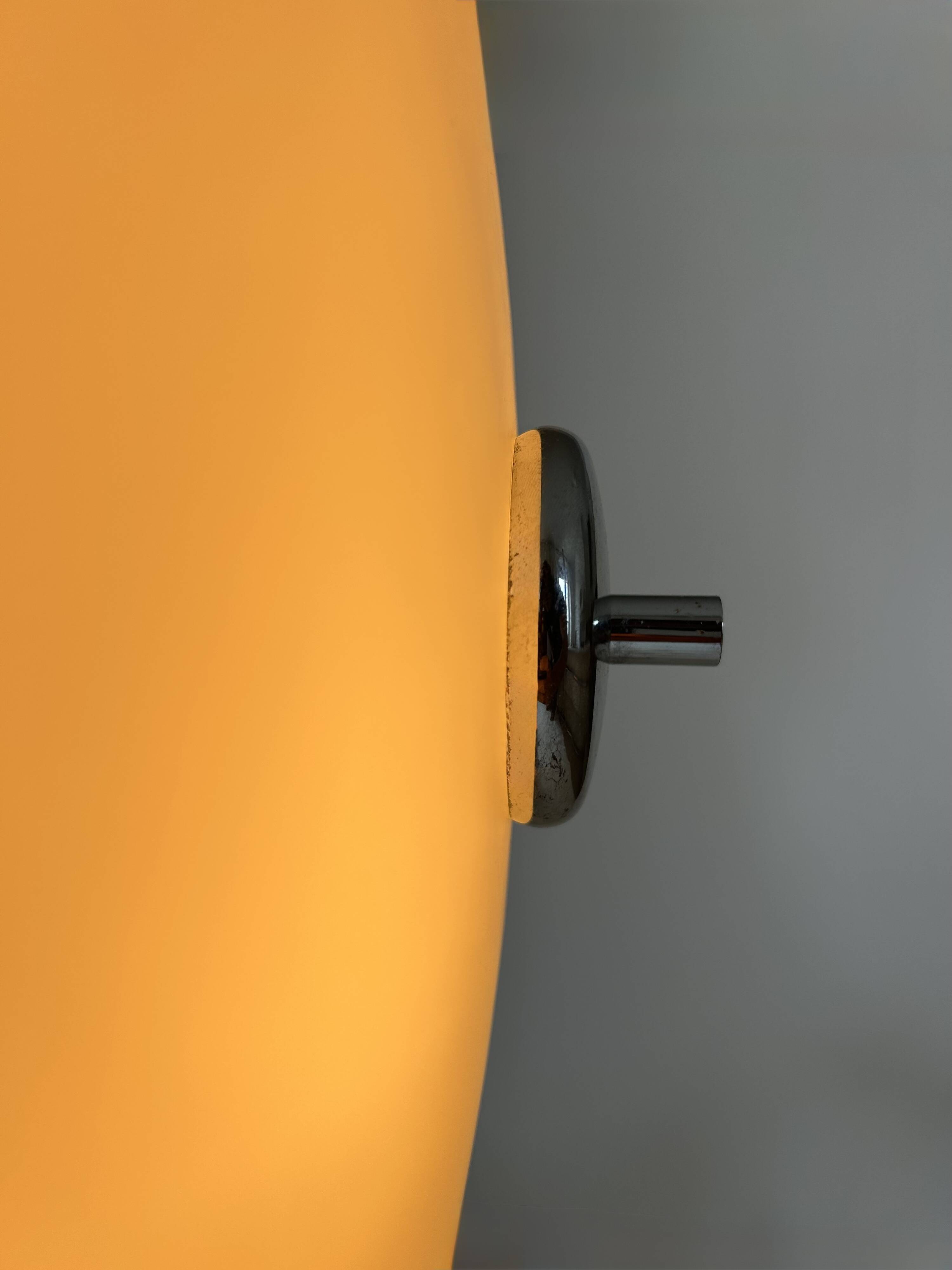 Vintage XL wall light, opaline and chrome, France 1960