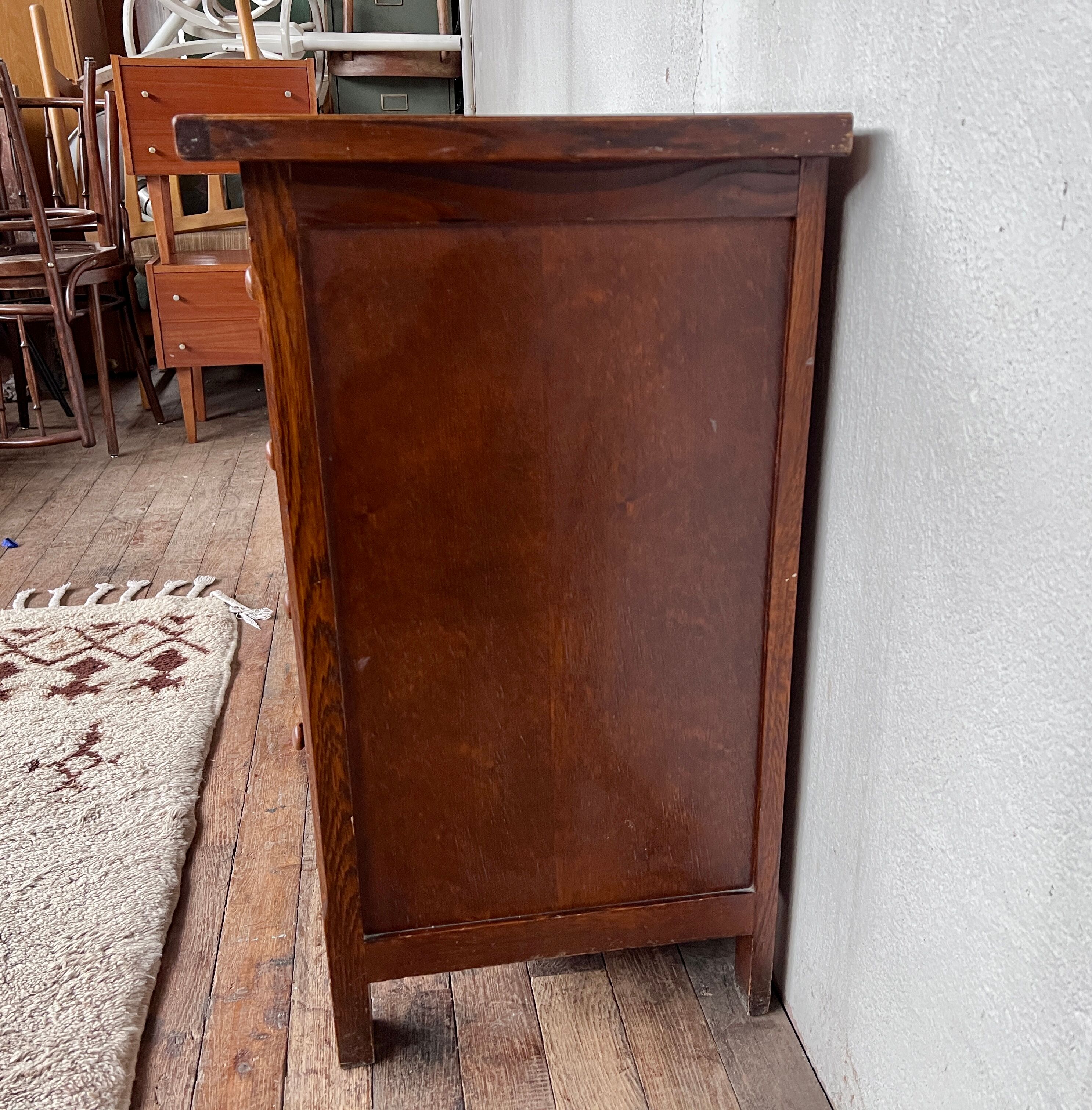 Vintage structured wood chest of drawers