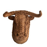 Wicker bullhead sculpture