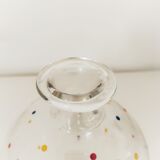Crystal decanter with colored enamel dots