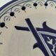 Blue and beige ceramic plate in the Nabeul style, 1970s