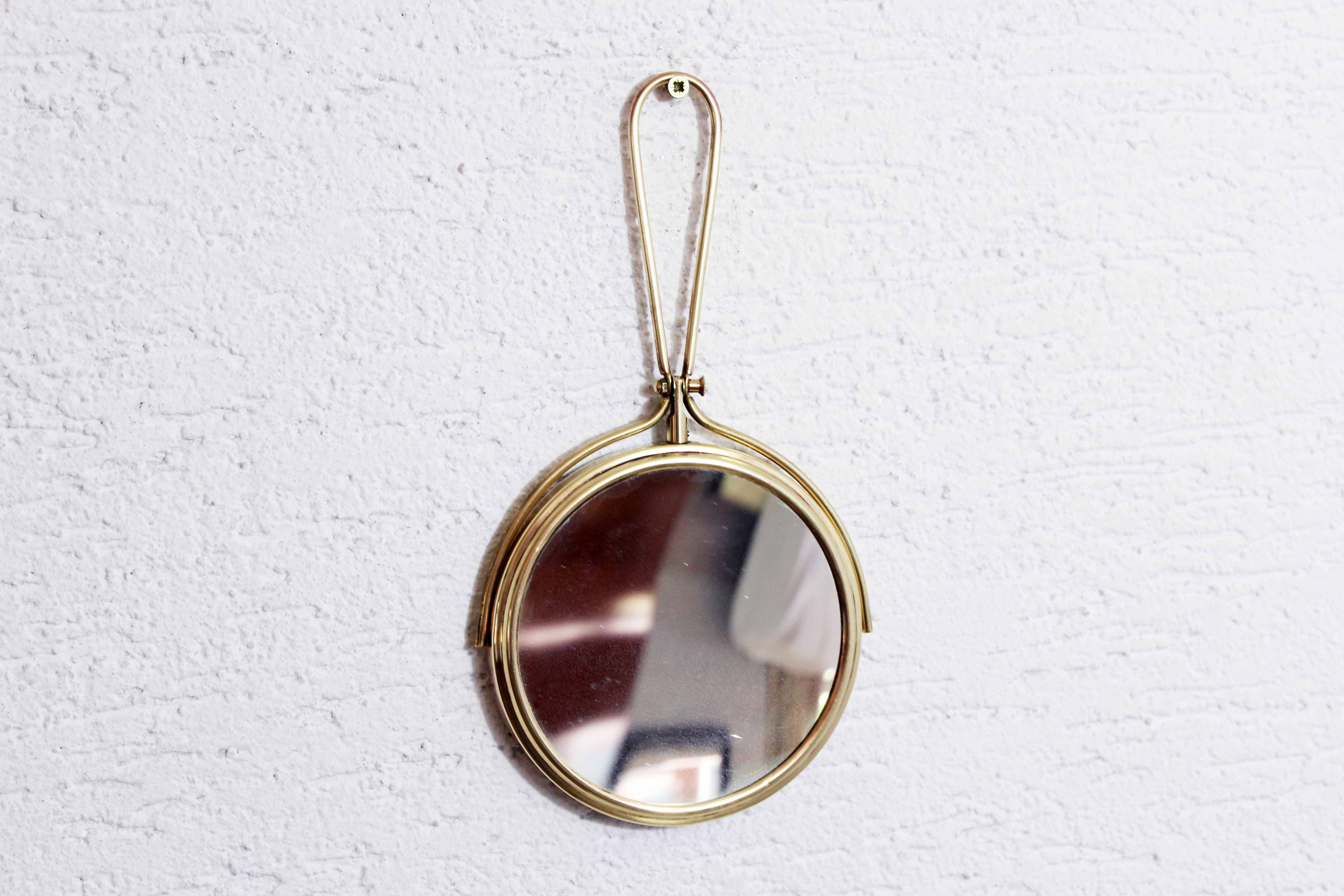 Brass barber mirror