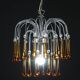 The Amber Crown, Murano Chandelier Amber and Crystal Drops, 1970s
