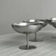 Set of 6 metal footed bowls in shiny finish.