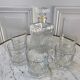 Set of a decanter and 5 whiskey glasses 70s