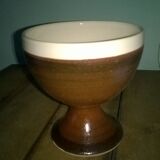 1 bowl and 6 cups, turned by a potter, enamelled