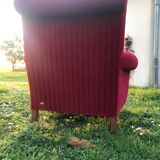 Napoleon III red velvet shepherdess chair