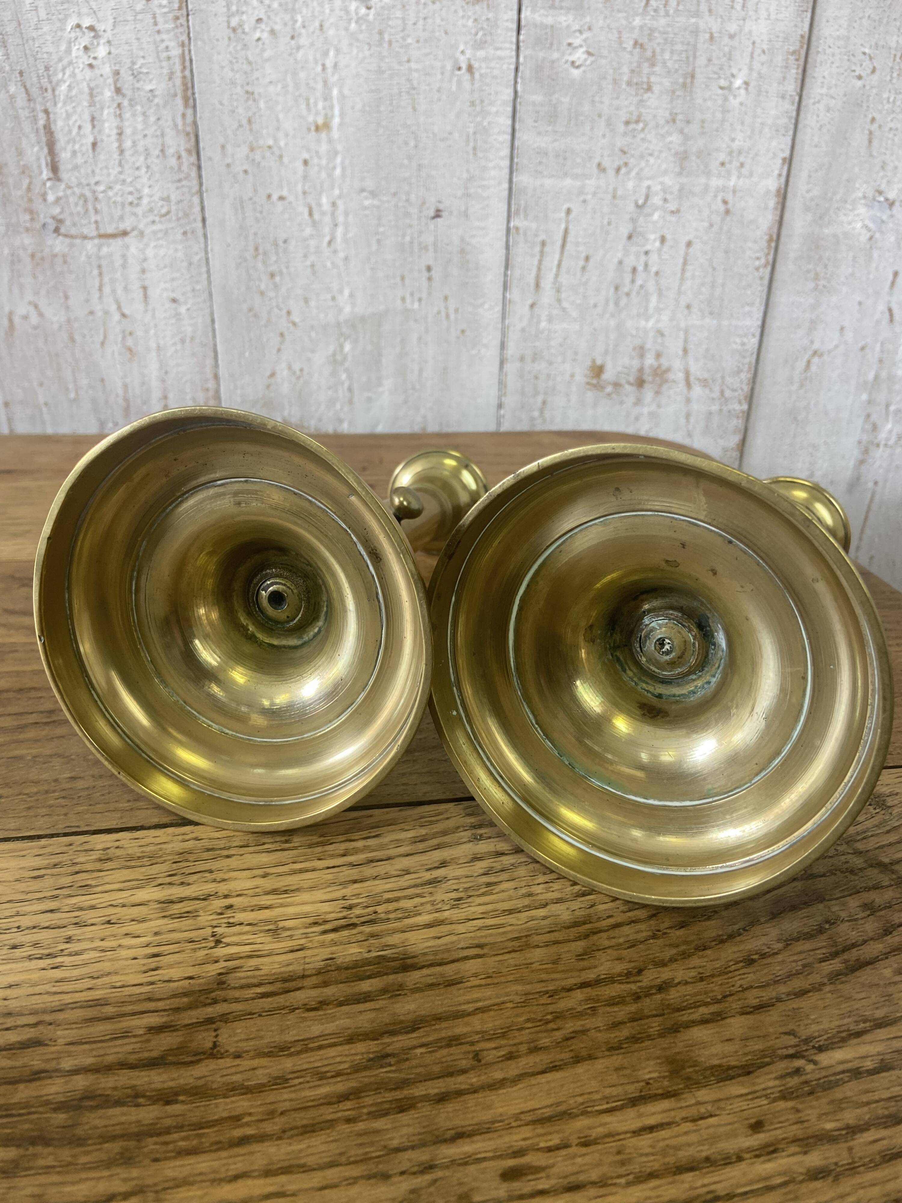 Pair of brass candlesticks