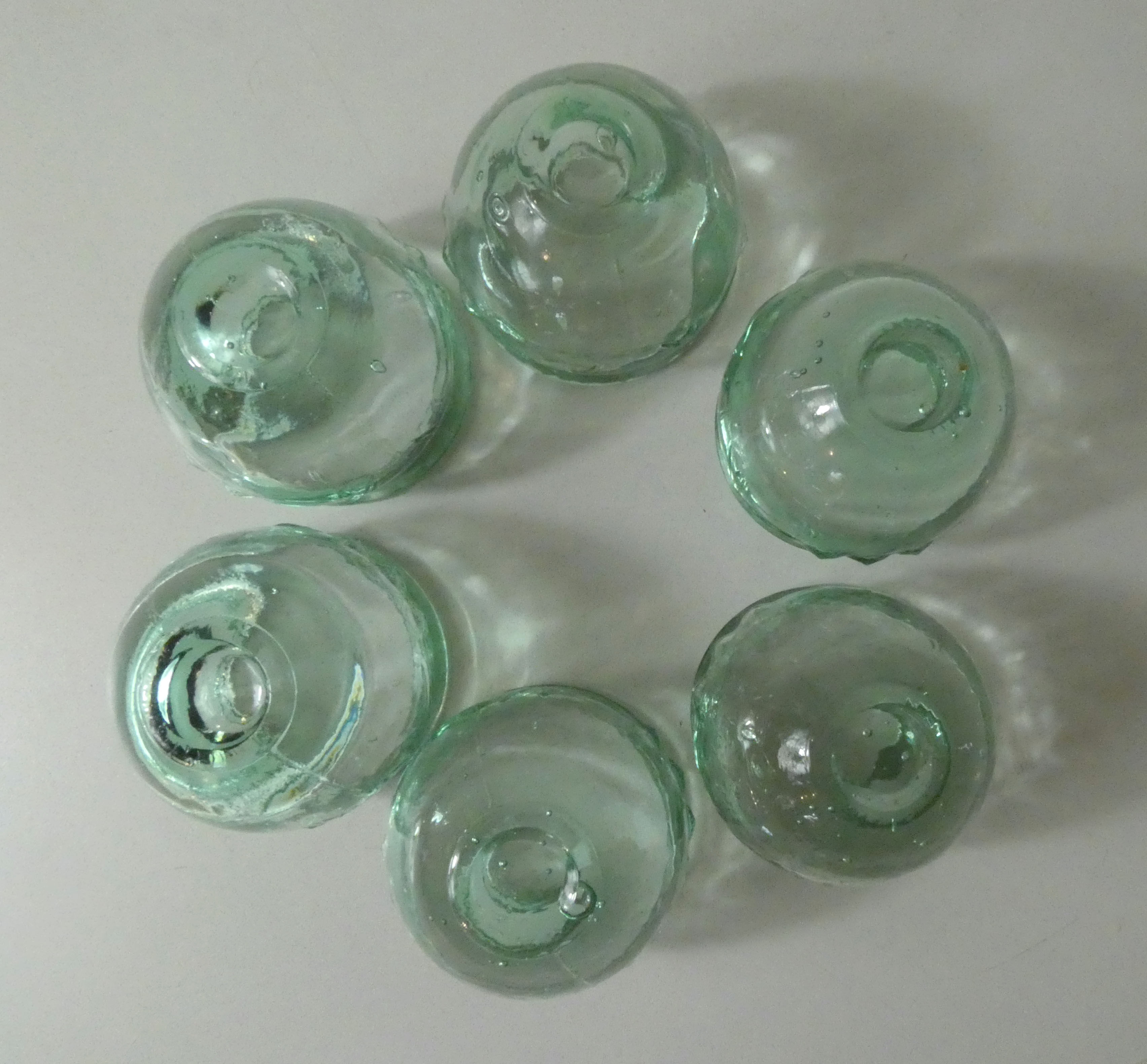 6 vintage glass jam jars