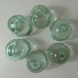 6 vintage glass jam jars