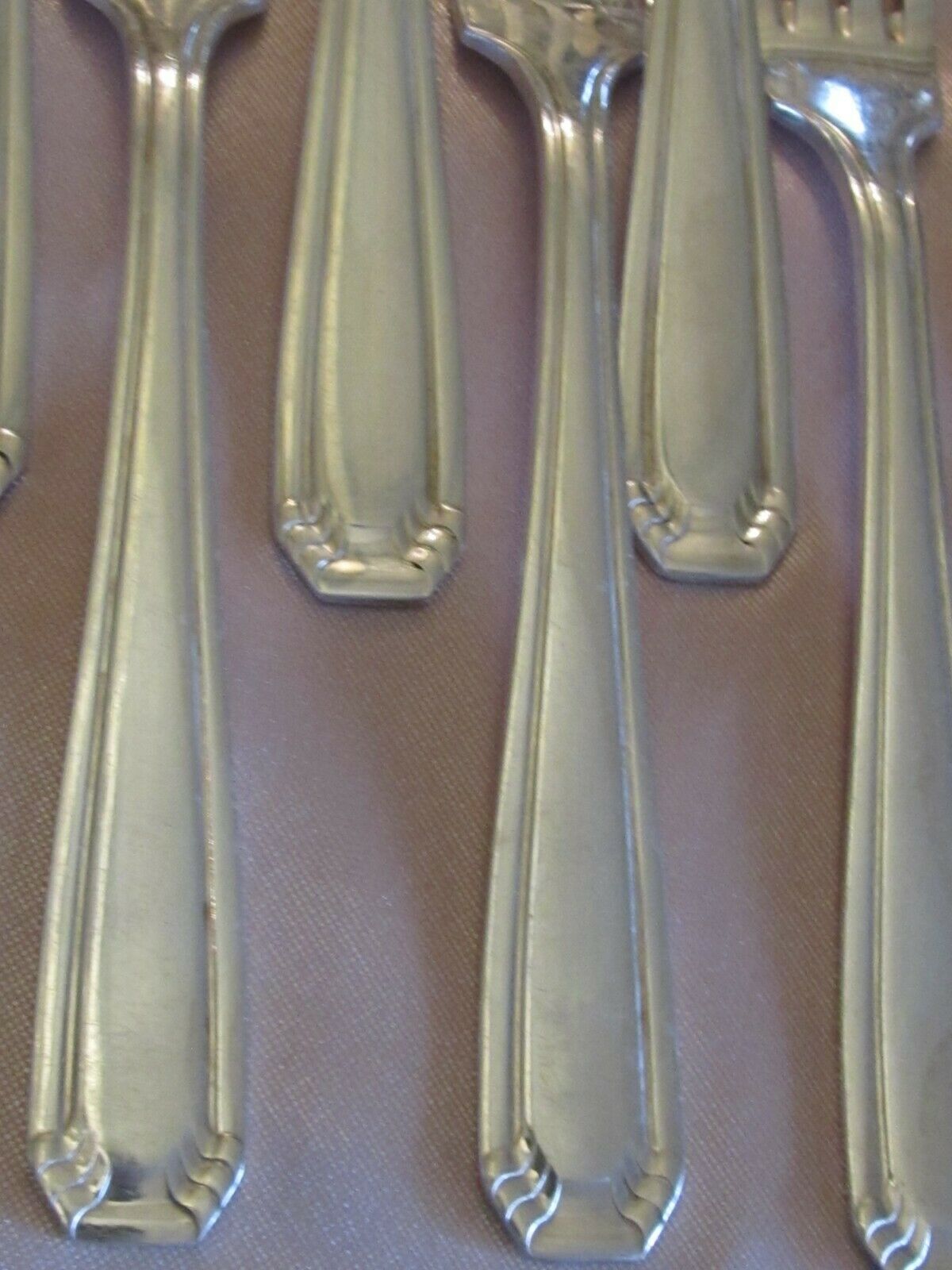 Silver covers 6 spoons 6 silver metal forks 21 cm Art Deco