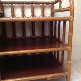 Vintage wood sideboard and rattan canning