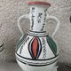Pair of amphora vase, vintage artisanal and oriental pottery