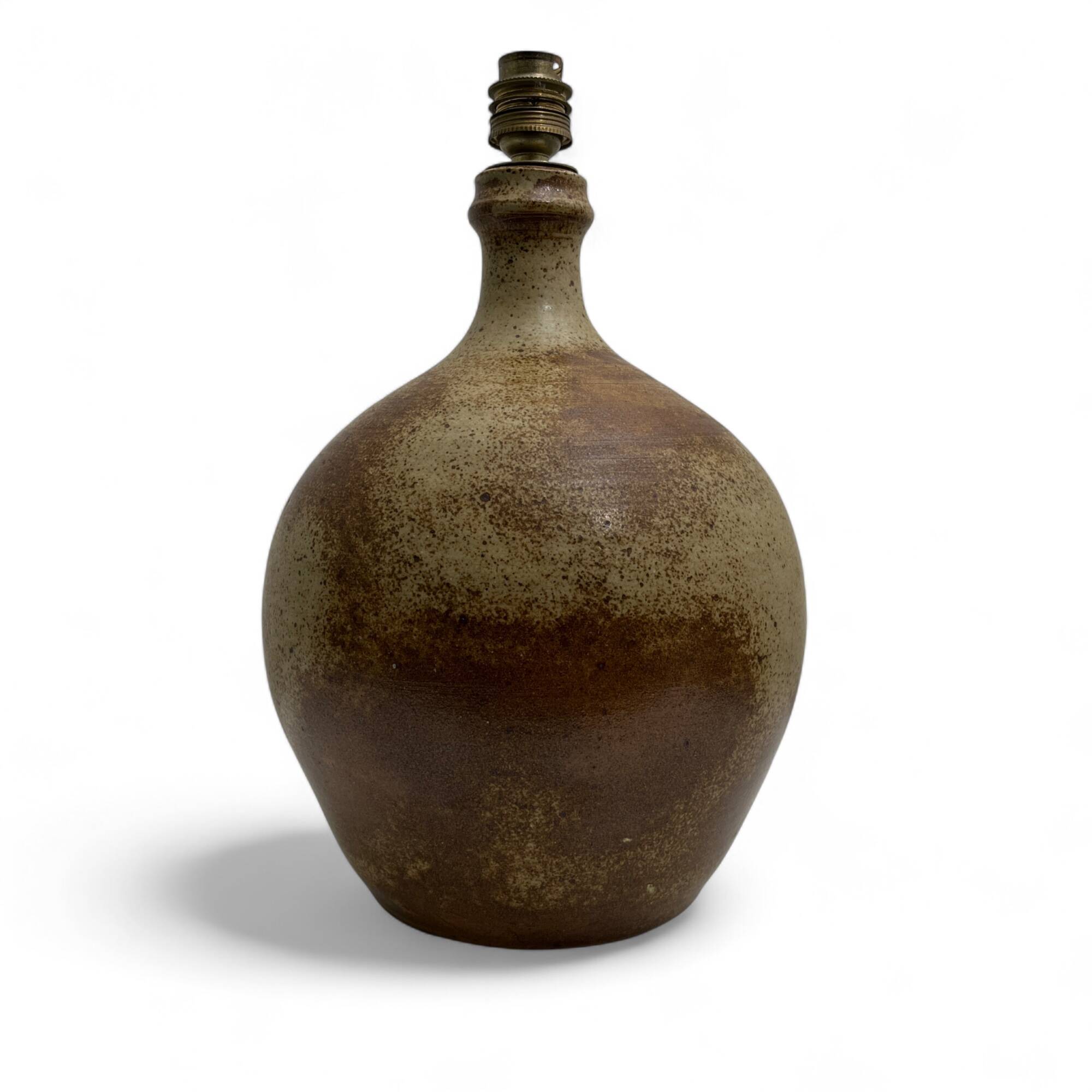 Pyrite sandstone ball lamp base, La borne Tiffoche Deblander style