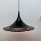 Vintage plastic meblo guzzini black trumpet hanging lamp , 1980’s