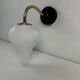 Lot of 3 old vintage opaline wall lights
