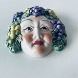 Ceramic wall face signed Il Falco