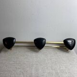 1960s wall-mounted coat rack with 3 hooks