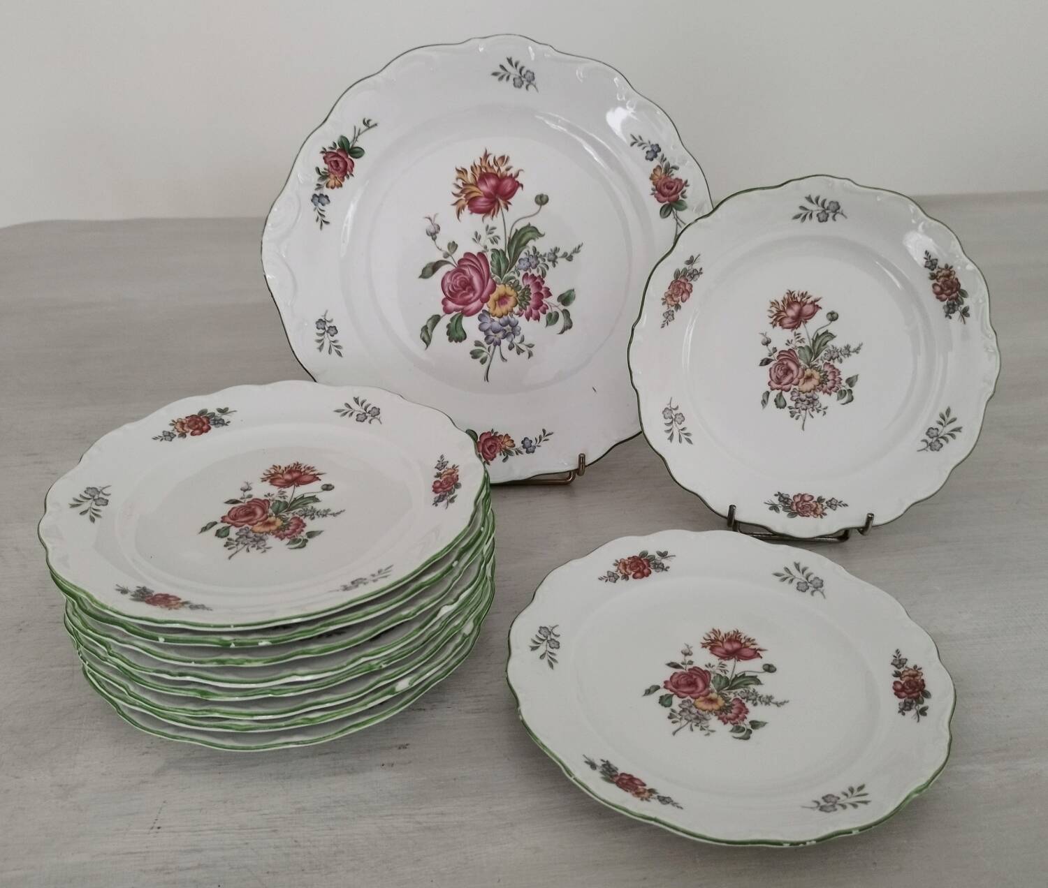 Service cake dessert dish and plates euro porcelain old colmar model