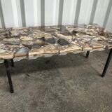 1970 coffee table in polished Madagascar aragonite