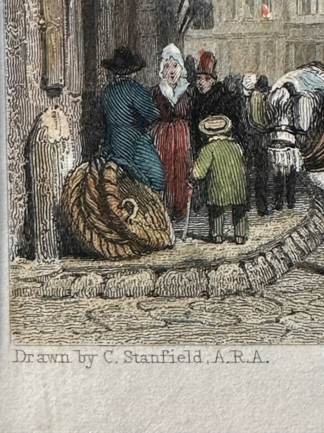 Calais 1834 - Original Engraving by JT Willmore - drawing by C. Stanfield