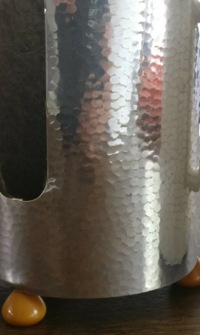 Teapot art deco thermos Bauscher Weiden silver metal and Bakelite feet 1930's