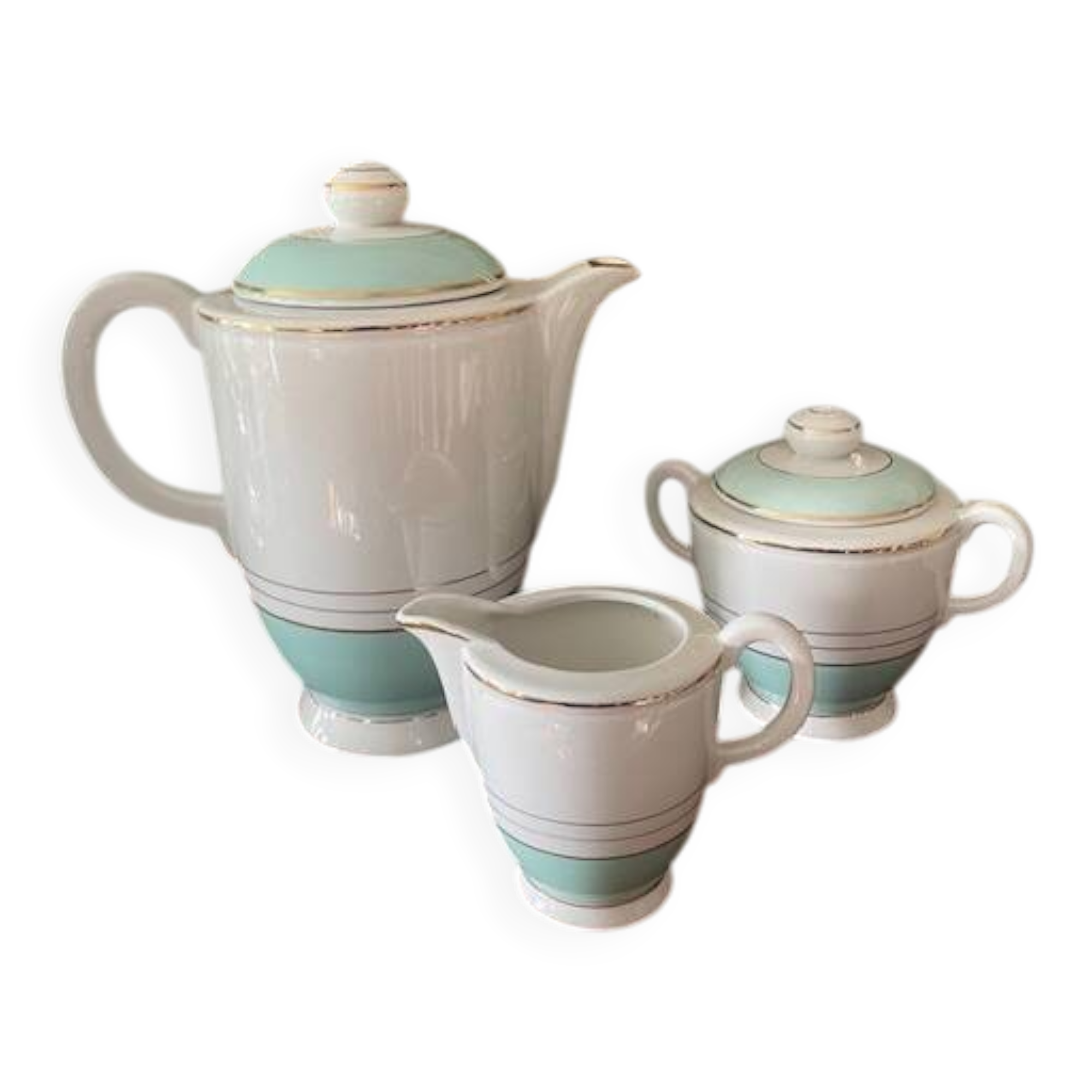 coffee pot, sugar bowl and milk jug KG Luneville Regency model