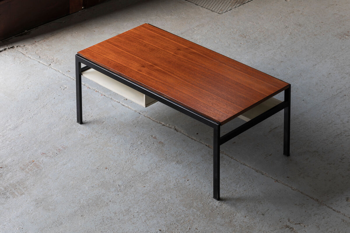 Coffee table, TU04, by Cees Braakman for Pastoe with magazine holder, Holland 1960’s