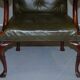 Georgian Gothic Revival Chesterfield armchair in leather, circa 1800.