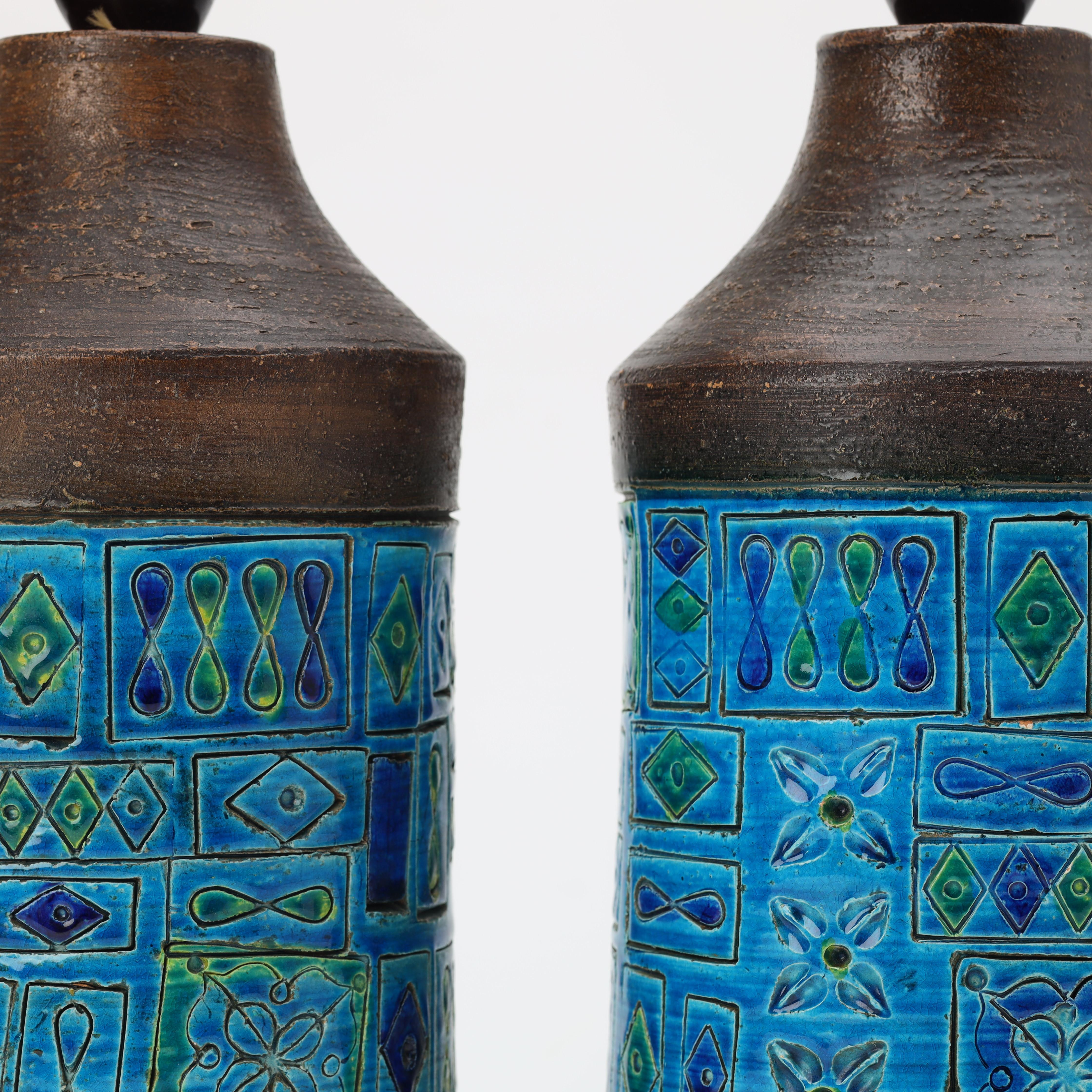 Pair of table lamps by Aldo Londi for Bitossi Sweden 1960 Signed
